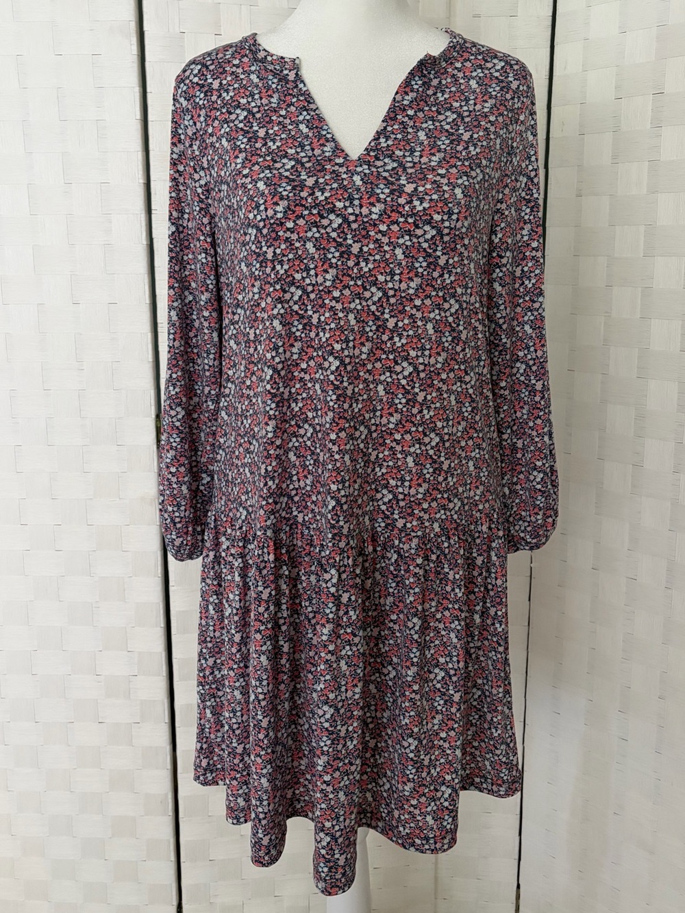 NWT Banana Republic Pink Multi Floral Long Sleeve Swing Dress Size S